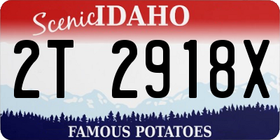ID license plate 2T2918X