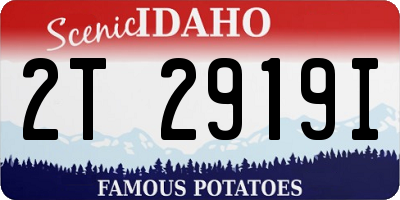 ID license plate 2T2919I