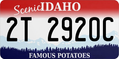 ID license plate 2T2920C