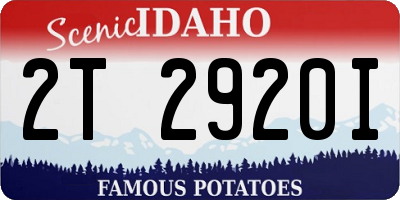 ID license plate 2T2920I