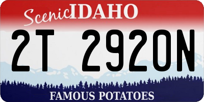 ID license plate 2T2920N