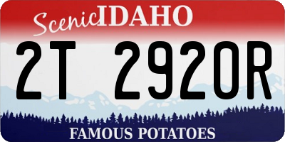 ID license plate 2T2920R
