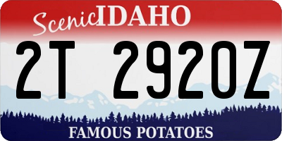 ID license plate 2T2920Z