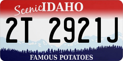 ID license plate 2T2921J