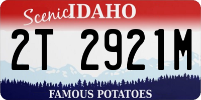 ID license plate 2T2921M
