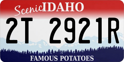 ID license plate 2T2921R