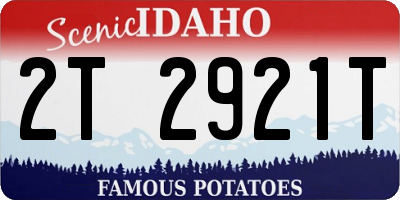 ID license plate 2T2921T