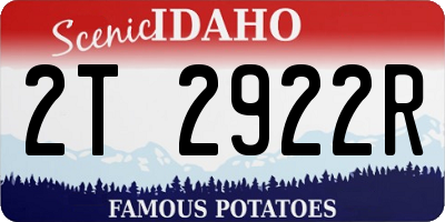 ID license plate 2T2922R