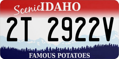 ID license plate 2T2922V