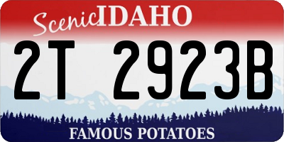 ID license plate 2T2923B
