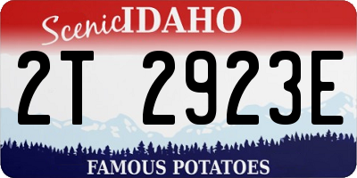 ID license plate 2T2923E