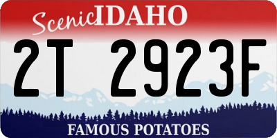 ID license plate 2T2923F