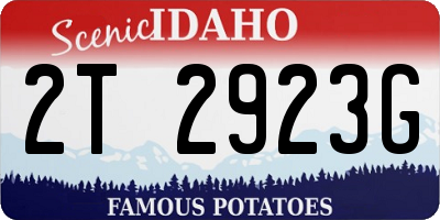 ID license plate 2T2923G