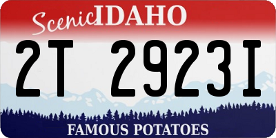 ID license plate 2T2923I