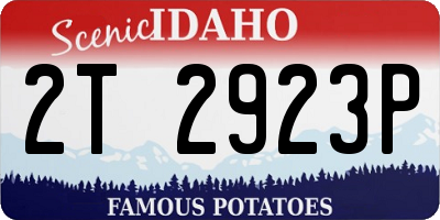 ID license plate 2T2923P