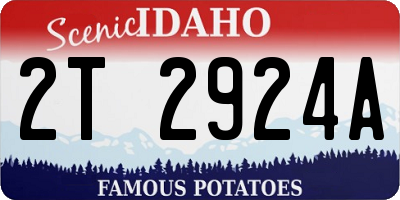 ID license plate 2T2924A