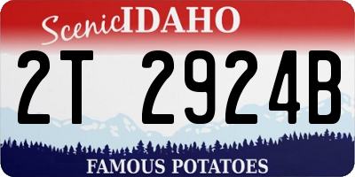 ID license plate 2T2924B