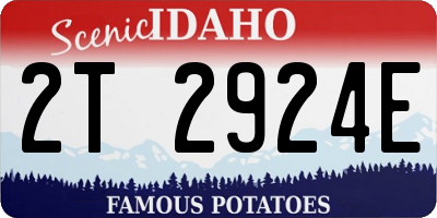 ID license plate 2T2924E