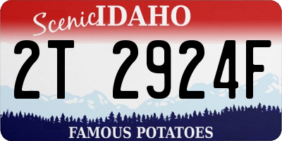ID license plate 2T2924F