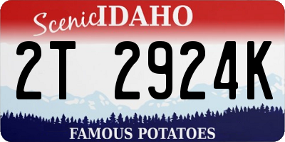 ID license plate 2T2924K