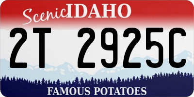 ID license plate 2T2925C