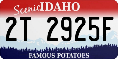 ID license plate 2T2925F