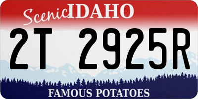 ID license plate 2T2925R