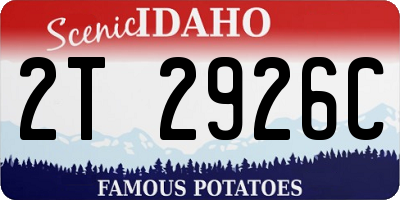ID license plate 2T2926C