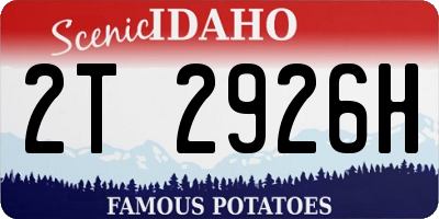 ID license plate 2T2926H