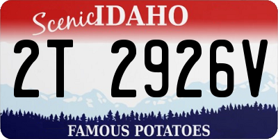 ID license plate 2T2926V
