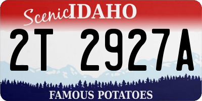 ID license plate 2T2927A