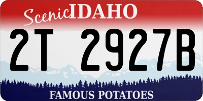 ID license plate 2T2927B