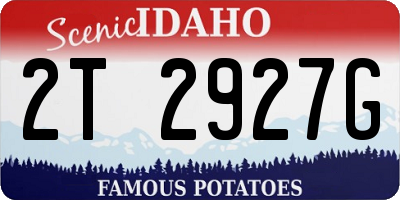 ID license plate 2T2927G