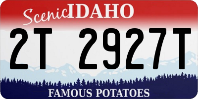 ID license plate 2T2927T