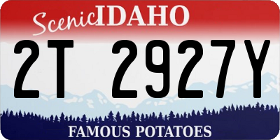 ID license plate 2T2927Y