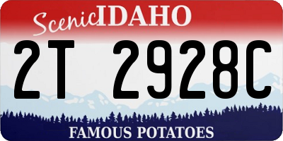 ID license plate 2T2928C