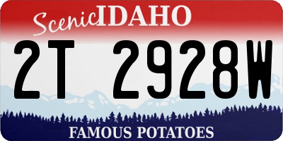 ID license plate 2T2928W