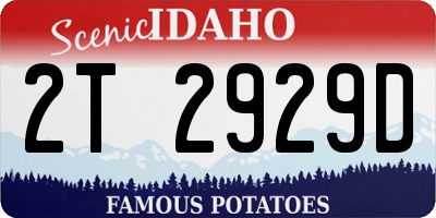 ID license plate 2T2929D