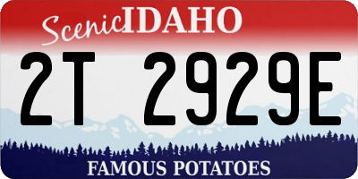ID license plate 2T2929E