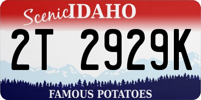 ID license plate 2T2929K