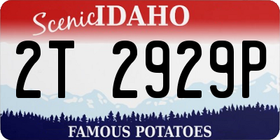 ID license plate 2T2929P