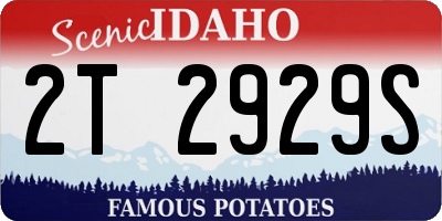 ID license plate 2T2929S