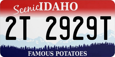 ID license plate 2T2929T