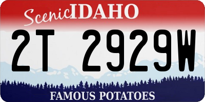 ID license plate 2T2929W