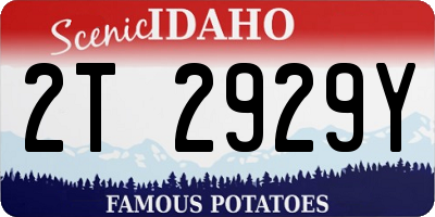 ID license plate 2T2929Y