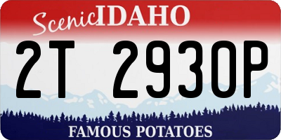 ID license plate 2T2930P