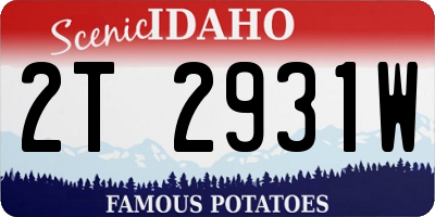 ID license plate 2T2931W