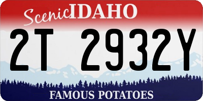 ID license plate 2T2932Y
