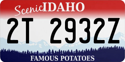 ID license plate 2T2932Z