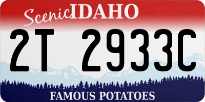 ID license plate 2T2933C